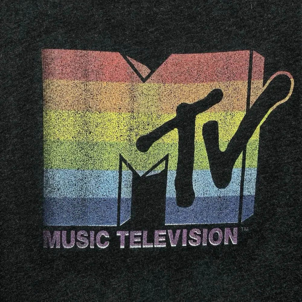 Vintage Retro MTV Music Television Gay Pride Charcoal Tank Top Adult Size M - Picture 2 of 8